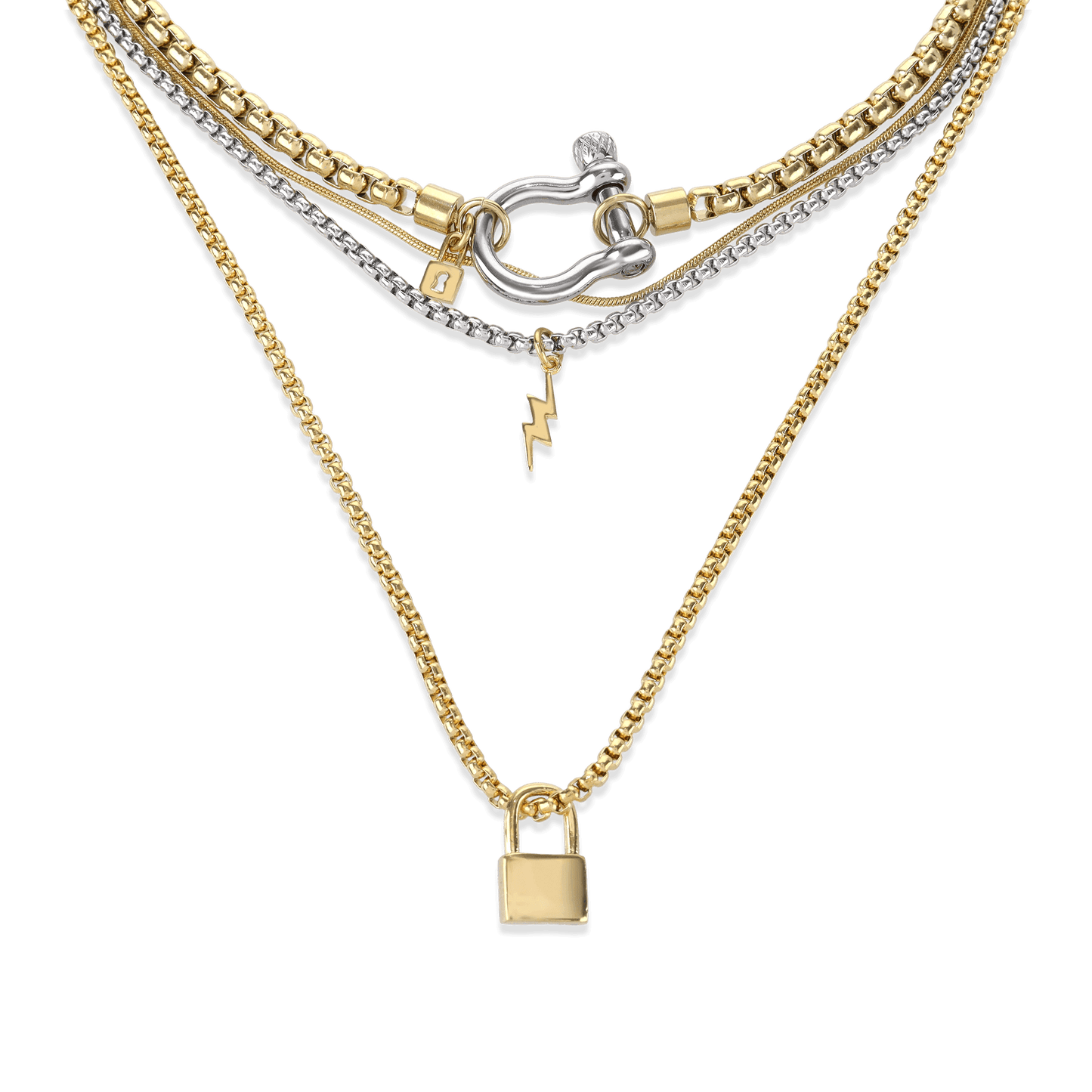 HERRADURA LOCK LAYERED NECKLACE SET