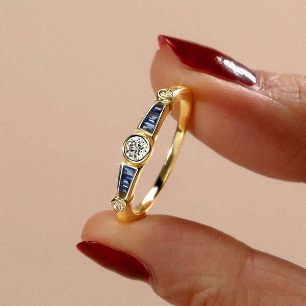 Italo Golden Bezel Setting Vintage Engagement Rings For Women Promise Ring