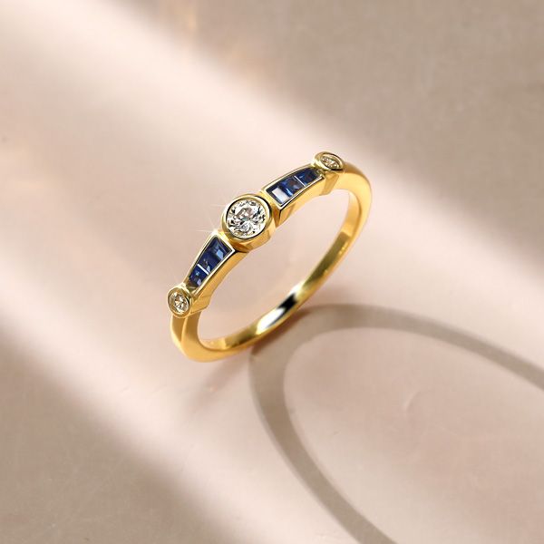 Italo Golden Bezel Setting Vintage Engagement Rings For Women Promise Ring