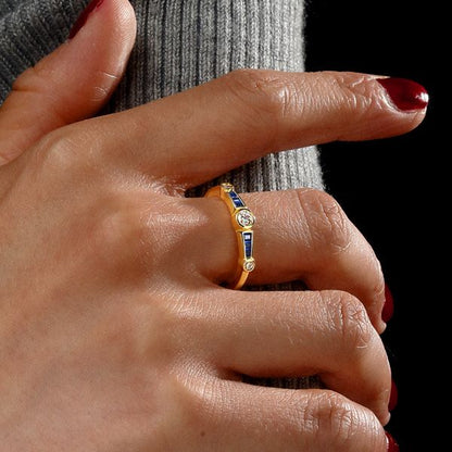 Italo Golden Bezel Setting Vintage Engagement Rings For Women Promise Ring