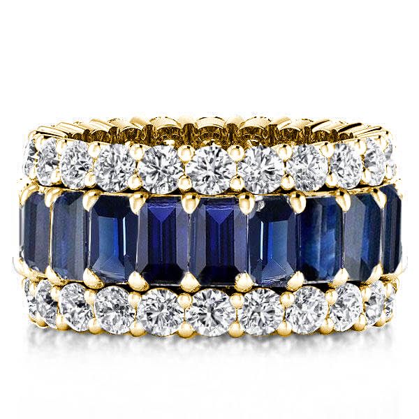 Italo Blue Sapphire Eternity Wedding Band For Women Anniversary Ring