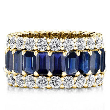 Italo Blue Sapphire Eternity Wedding Band For Women Anniversary Ring