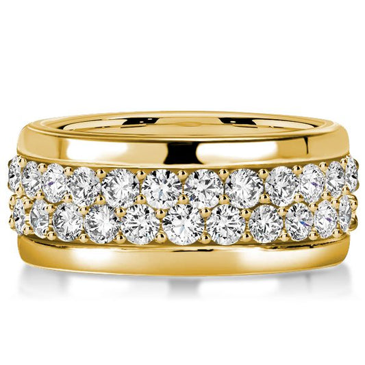 Golden Micro Pave Eternity Wedding Band For Women