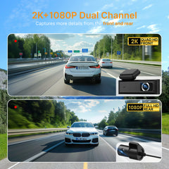 Dash Cam Mini 2 – 2K+1080P FHD Smart Car Camera with Built-in Wi-Fi & GPS (SD Card Not Included)
