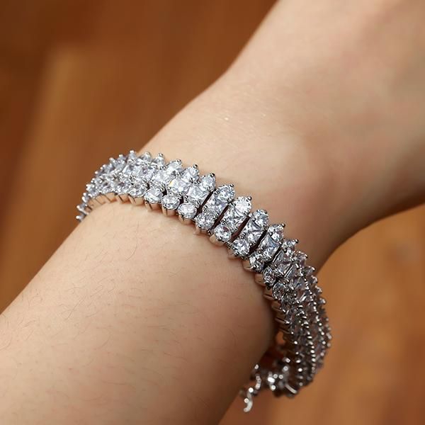 Multi Row Tennis Bracelet For Women In Sterling Silver