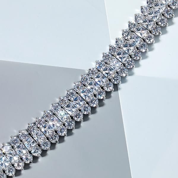 Multi Row Tennis Bracelet For Women In Sterling Silver