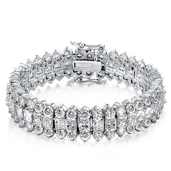 Multi Row Tennis Bracelet For Women In Sterling Silver