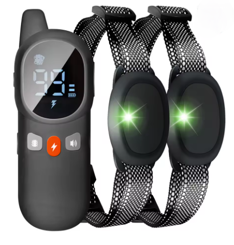No Shock Humane Rechargeable Water Resistant Remote Control Collar, Sound & Vibration Only, For 8-120lb dogs, Neck size 7in to 25in