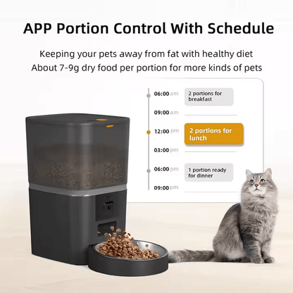 Smart Automatic Pet Feeder with Camera – 4L & 6L Options – WiFi App Control for Cats & Dogs