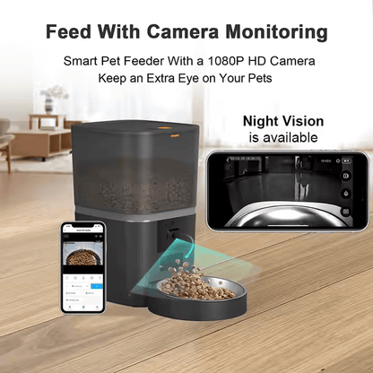 Smart Automatic Pet Feeder with Camera – 4L & 6L Options – WiFi App Control for Cats & Dogs