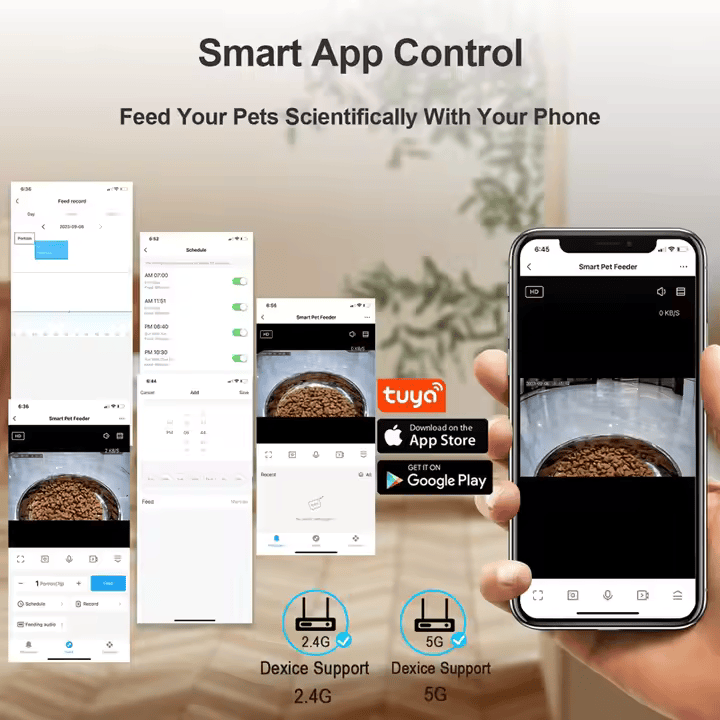 Smart Automatic Pet Feeder with Camera – 4L & 6L Options – WiFi App Control for Cats & Dogs