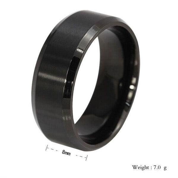 Italo 8 MM Black Tungsten Wedding Band For Men