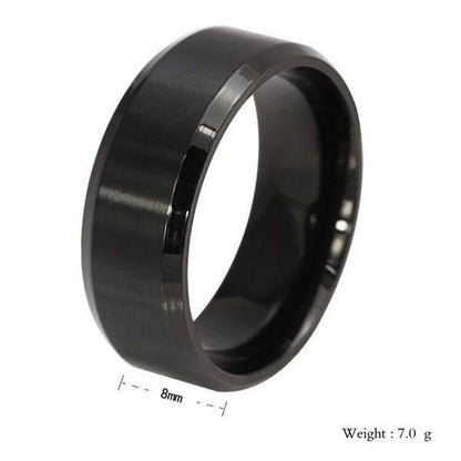 Italo 8 MM Black Tungsten Wedding Band For Men