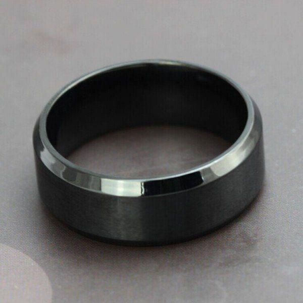 Italo 8 MM Black Tungsten Wedding Band For Men